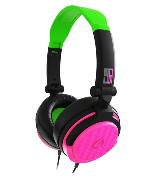 4Gamers C6-50 Wired Gaming Headset (Neon Green & Pink)