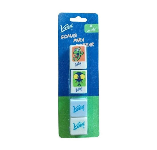 BULK BUY 55pcs VIDAL ERASERS 4PACK