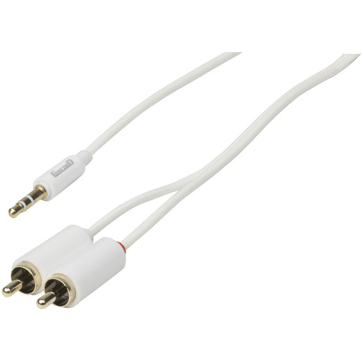 Concord Slim 3.5mm Stereo Plug to 2 x RCA Plug Cable - 2m WA7502