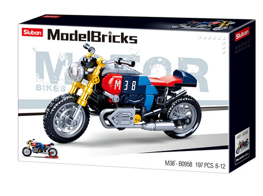 Sluban Modelbricks Cafe Racer Motorcycle 197pcs M38-B0958