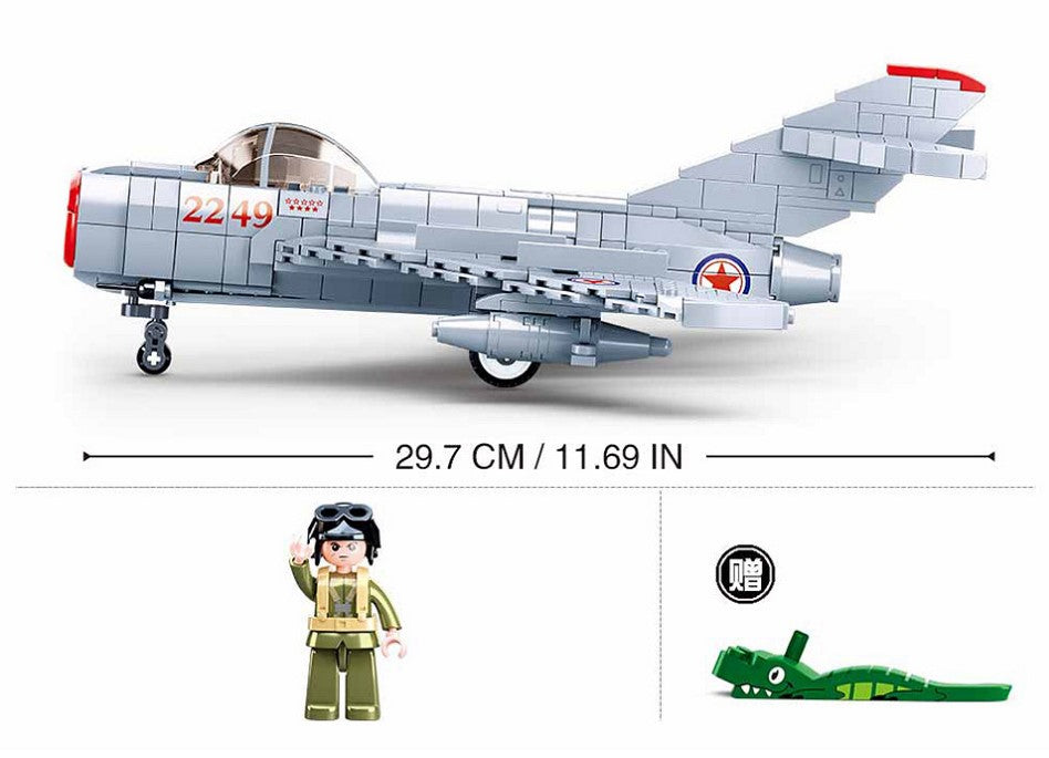 Sluban Modelbricks MIG-15 Russian Fighter Jet - 583 Pieces M38-B0983