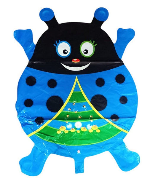 Smiling Ladybug Foil Balloon Blue/Black 60 x 45cm - 5pk