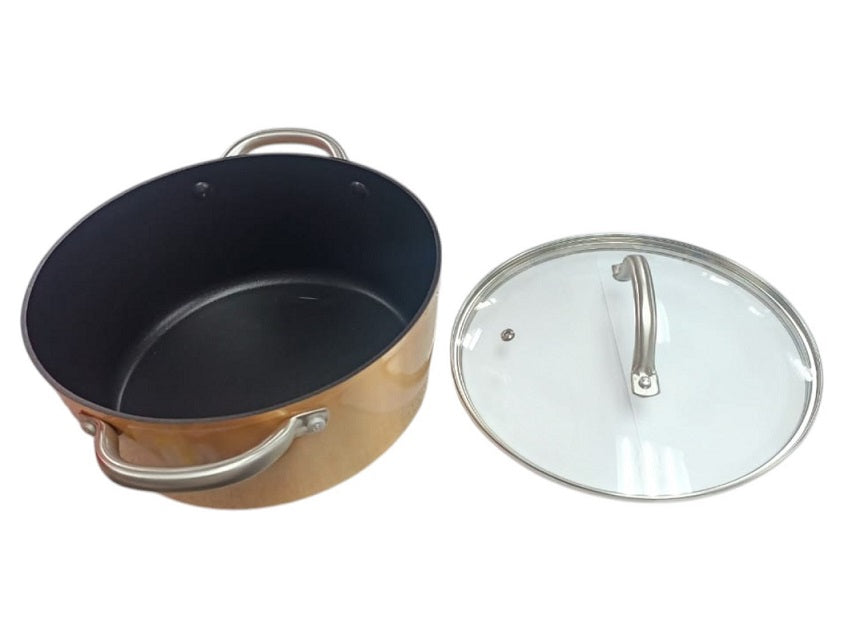 Saucepan With Glass Lid Non-stick Forged Aluminium