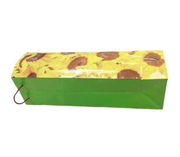 Wine Bottle Bag Sunflowers Pattern - SQUARE