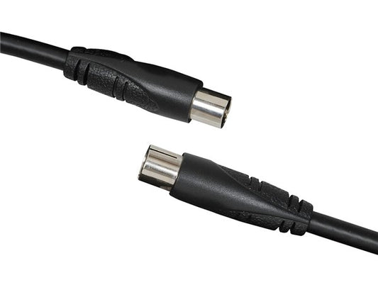 TV Coaxial Plug to Socket Cable - 1.5m Black WV7360