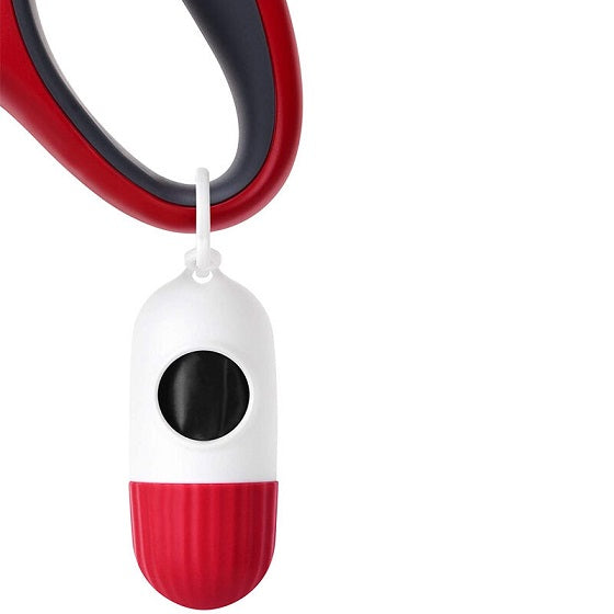 TwoEar: Retractable Dog Leash with Dispenser and Poop Bags - Red