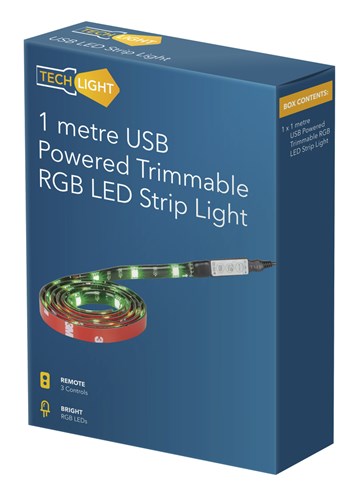 USB Powered Trimmable RGB LED Strip Light 1m ZD0571
