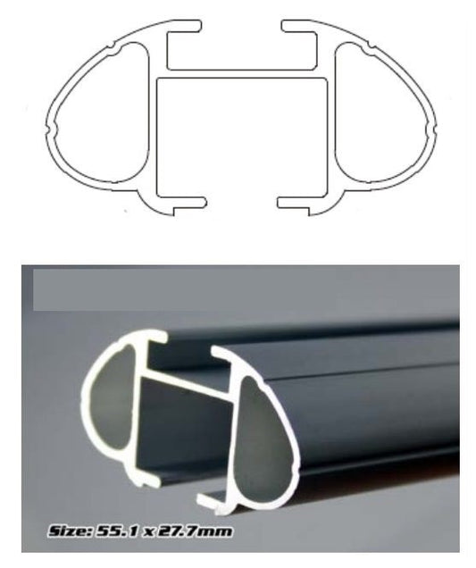 Universal Aluminum Roof Rack Cross Bar 130cm - 2pk Without Brackets