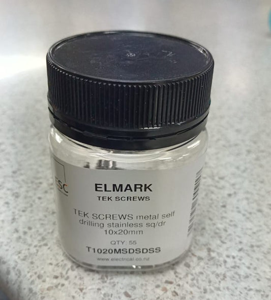 ELMARK Tek Screw SS 10x20mm Metal Square Drive 55 Jar