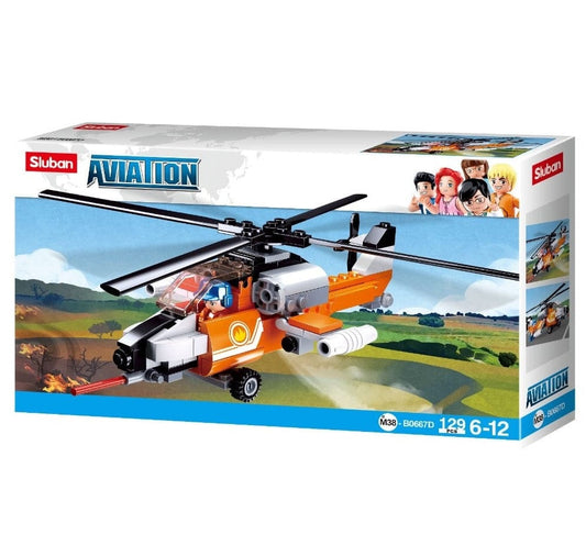 Local Kiwi Deals Baby Gears SLUBAN AVIATION FIRE HELICOPTER M38-B0667B 129PCS
