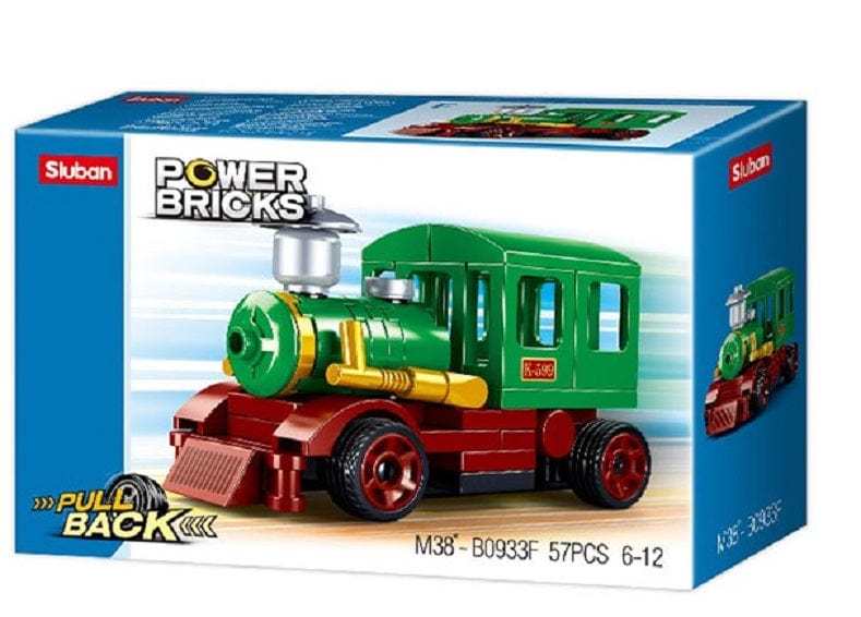 Local Kiwi Deals Baby Gears SLUBAN Steam Locomotive Pull Back Train M38-B0933F 57PCS