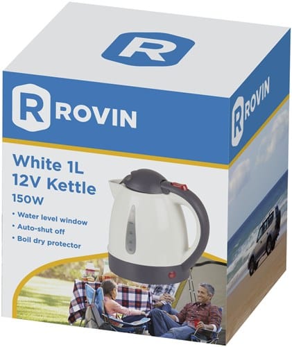 Local Kiwi Deals Electronics 12V White Kettle - 1L