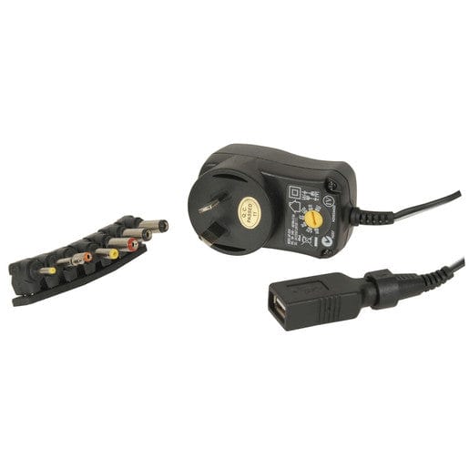 Local Kiwi Deals Electronics 3-12V DC Power Supply 7DC Plugs and USB Outlet