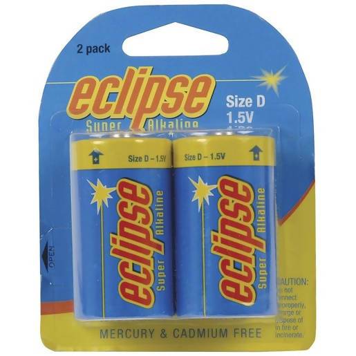 D size Alkaline - Eclipse Batteries - Pk. 2 - Local Kiwi Deals