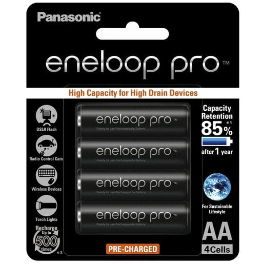 Local Kiwi Deals Electronics Panasonic Eneloop Pro NiMH AA Batteries 2450mAH 4 Pack