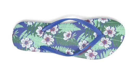 Local Kiwi Deals Homeware UK4 Men's Floral Jandals (BLUE)