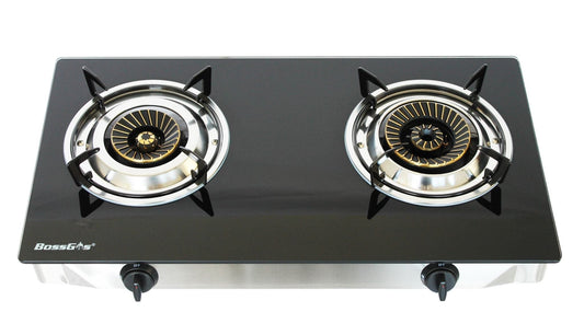 Local Kiwi Deals Kitchen Appliances G202RBP Double Burner Gas Cooker Tempered Glass Panel Gas Stove