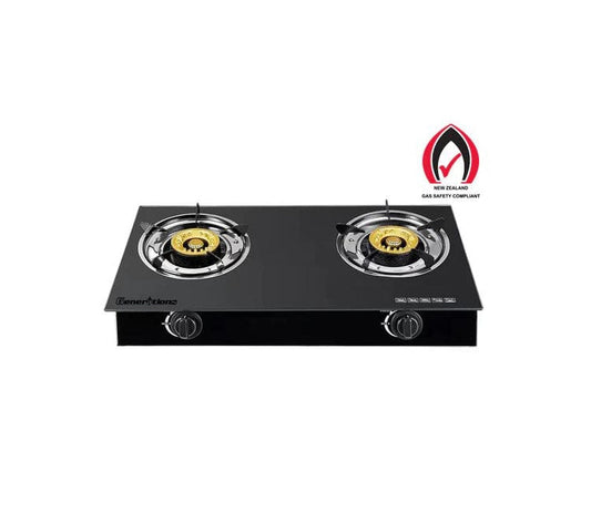 Local Kiwi Deals Kitchen Appliances GQ72-2 Double Burner Gas Cooker Tempered Glass Panel Gas Stove