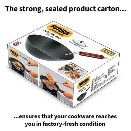 Local Kiwi Deals Kitchen & Dining Hawkins Futura Deep Fry Pan Flat Bottom Wok with Lid 2.5L 26cm Diameter (ADL25S)