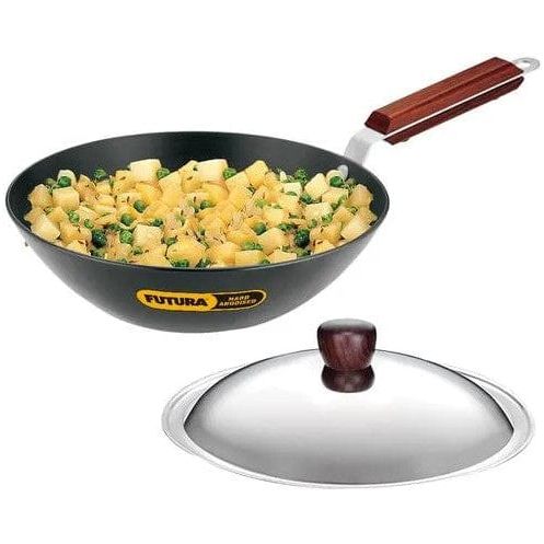 Local Kiwi Deals Kitchen & Dining Hawkins Futura Deep Fry Pan Flat Bottom Wok with Lid 2.5L 26cm Diameter (ADL25S)