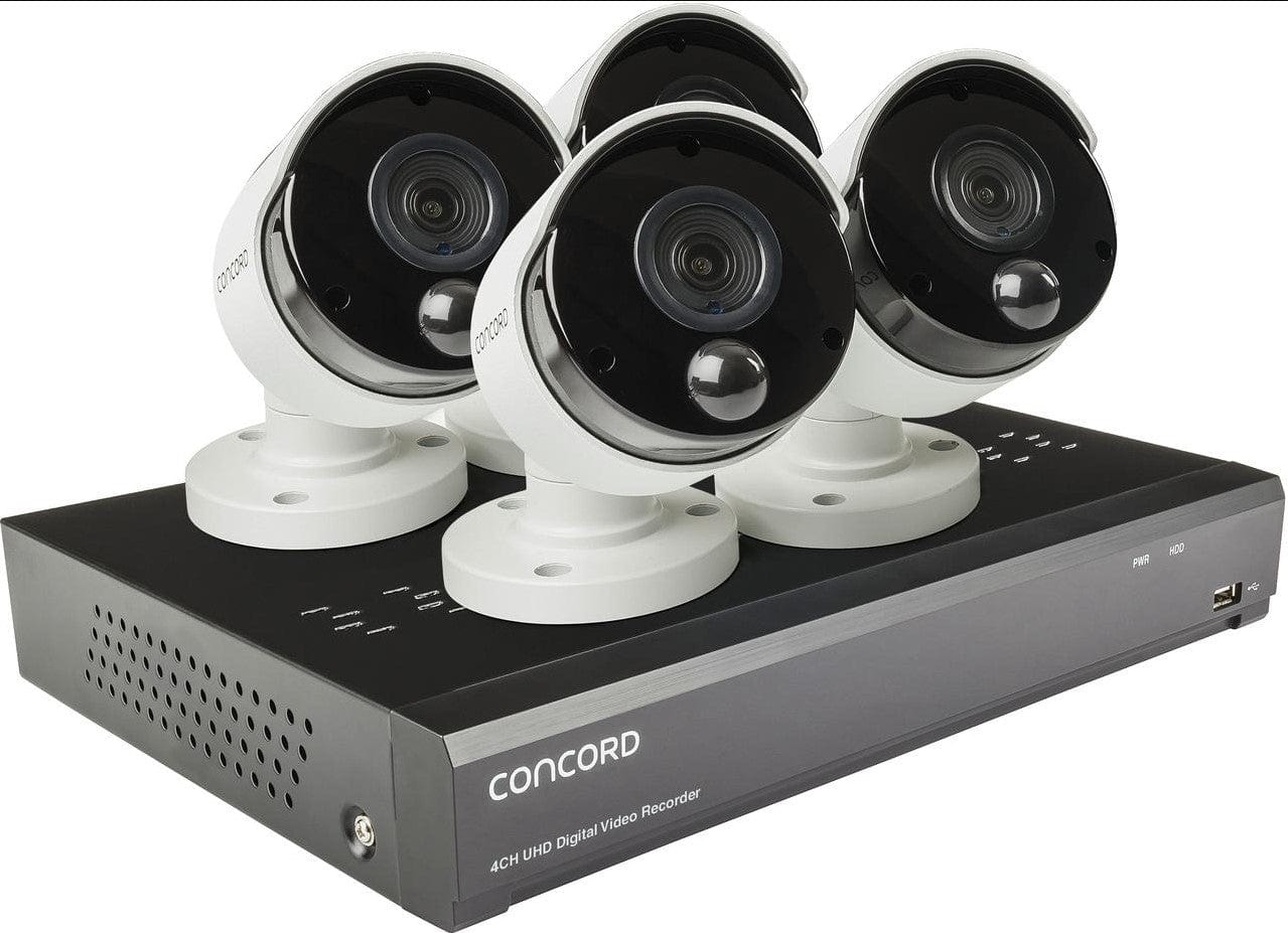 Local Kiwi Deals Security, Locks and Alarms CONCORD 4 Channel 4K DVR Package - 4x4K PIR Cameras