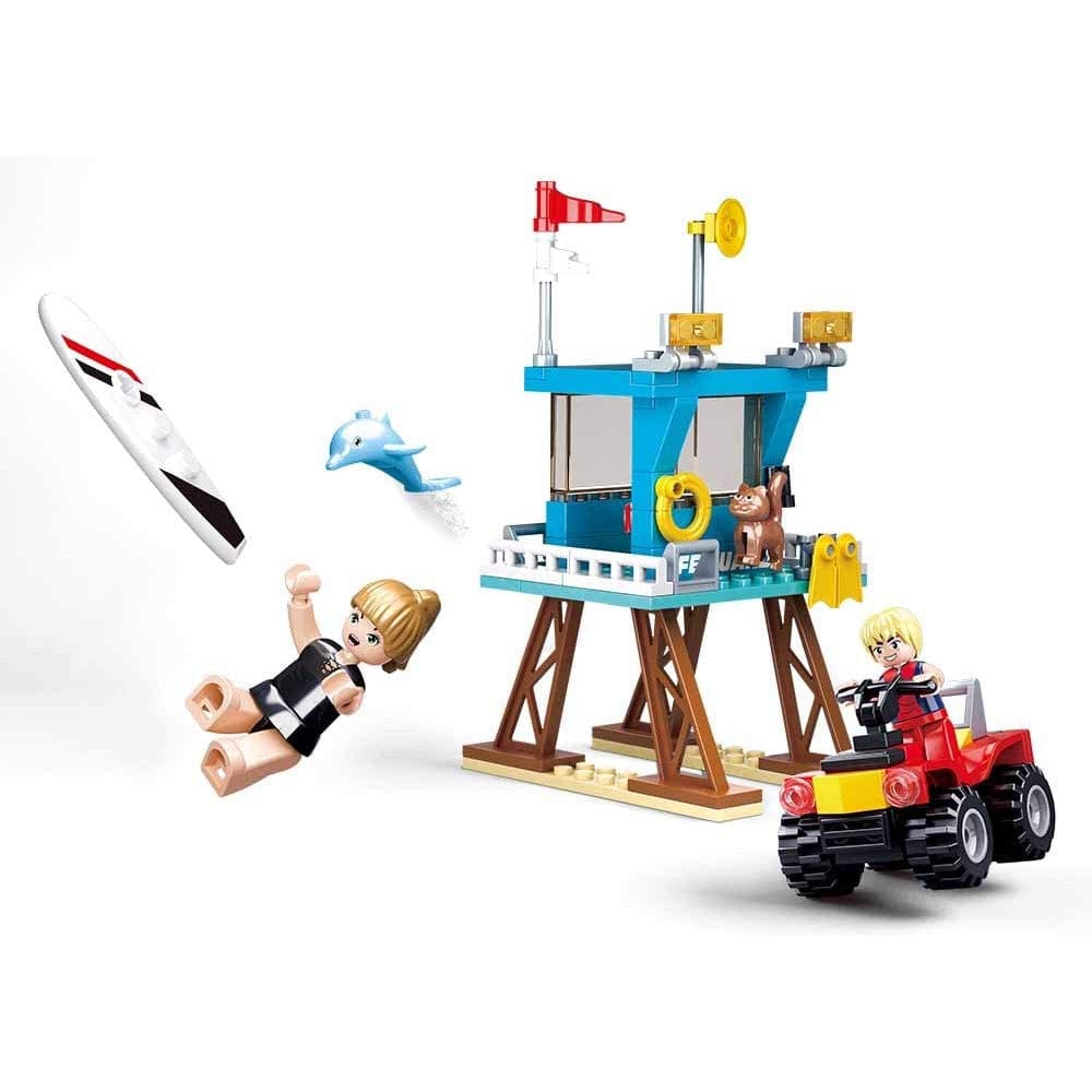 Local Kiwi Deals Toys & Games Sluban Surf Beach Patrol Rescue Life Guard Tower M38-B0670 119pcs