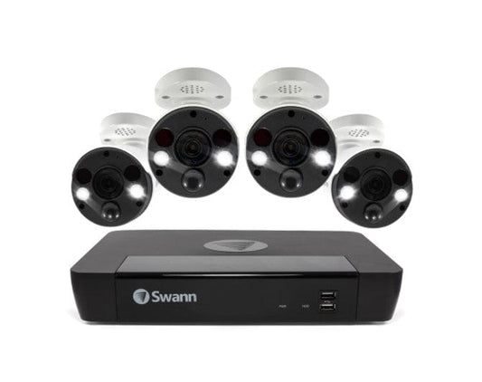 Swann Security, Locks and Alarms Swann 8CH 4K NVR Kit with 4 x 4K PIR Spotlight Bullet Cameras
